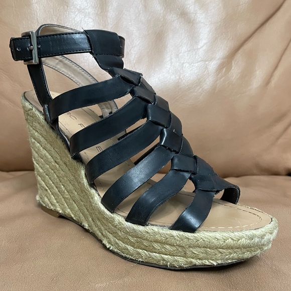 Marc Fisher Espadrille Platform Wedge Sandal - Size 7 -Black - Picture 2 of 14